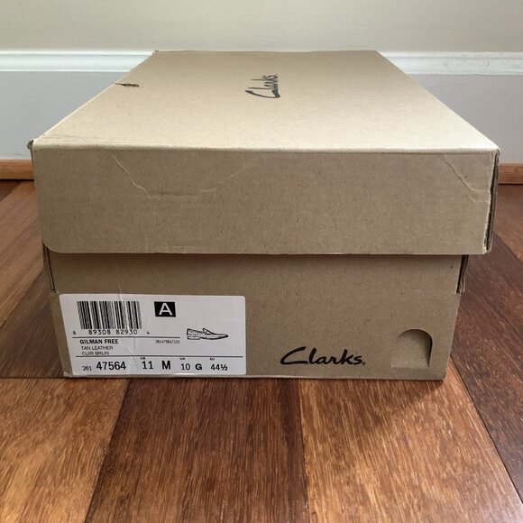 Clarks Men’s Gilman Free Brown Tan Leather Loafers Dress Shoes Slip On 11M NIB - Picture 12 of 14